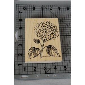 Stampin' Up Wood Mounted Stipple Hydrangea Flower 4" Stamp Vintage 2001